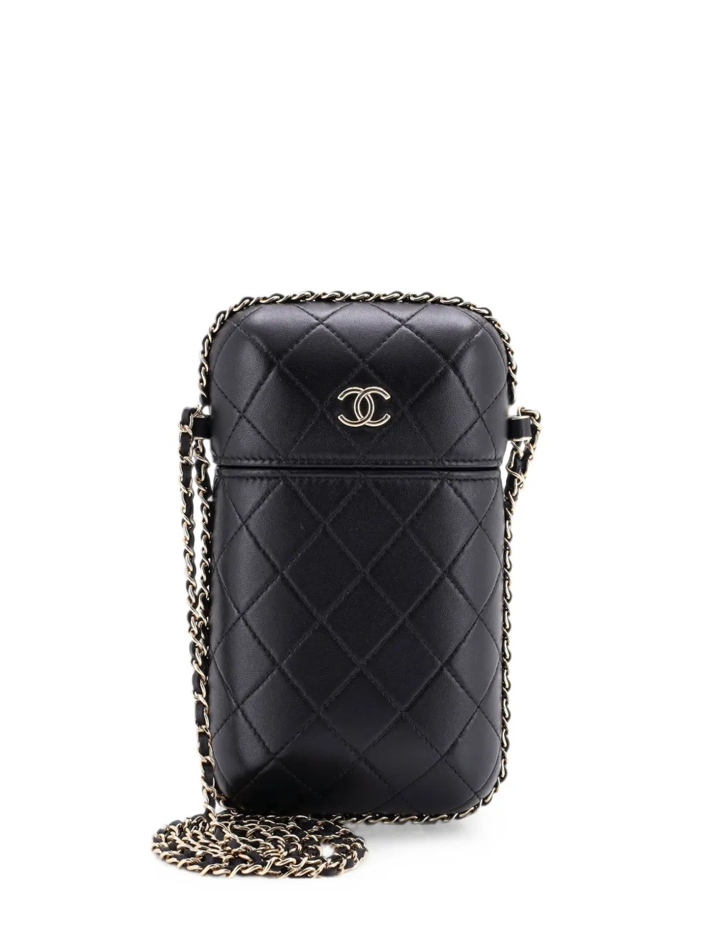 CHANEL Pre-Owned Chain Around Phone Holder Box Quilted Lambskin crossbody bag - Nero