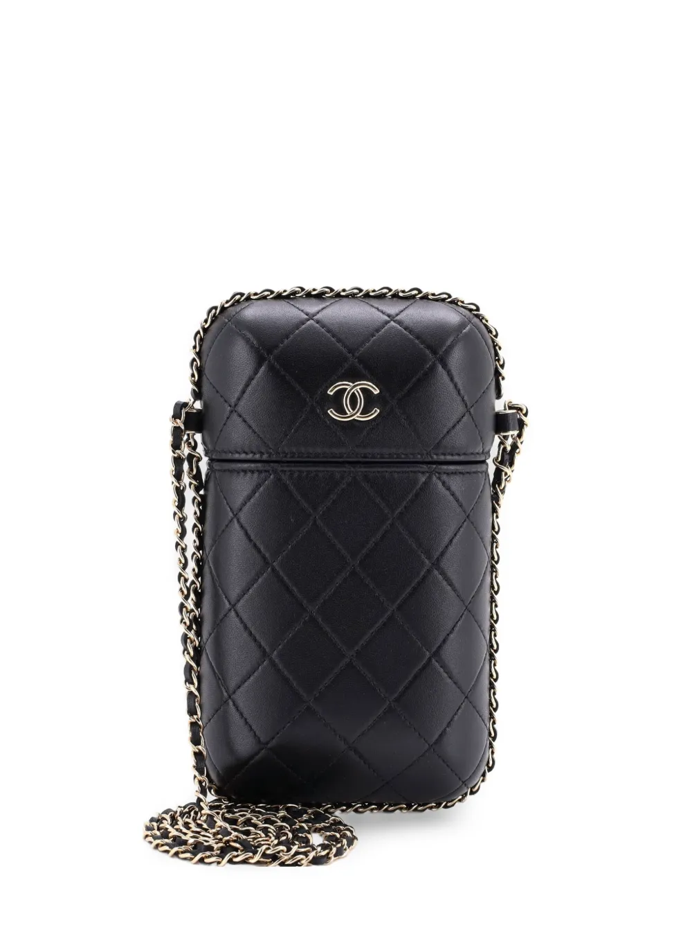 CHANEL Pre-Owned Chain Around Phone Holder Box Quilted Lambskin crossbody bag - Nero