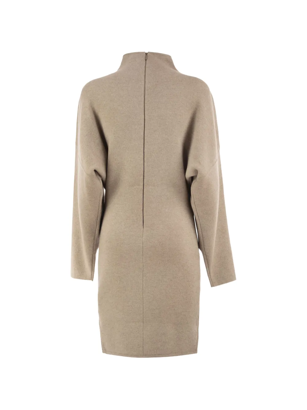 Max Mara Jurk met verlaagde schouders en opstaande kraag Beige