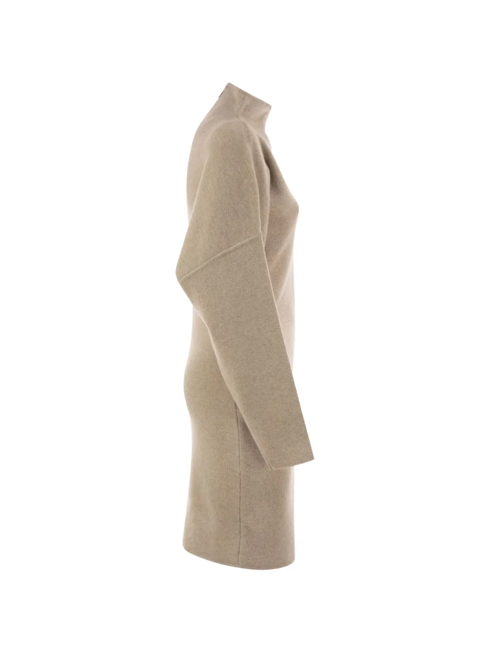Max Mara Jurk met verlaagde schouders en opstaande kraag Beige