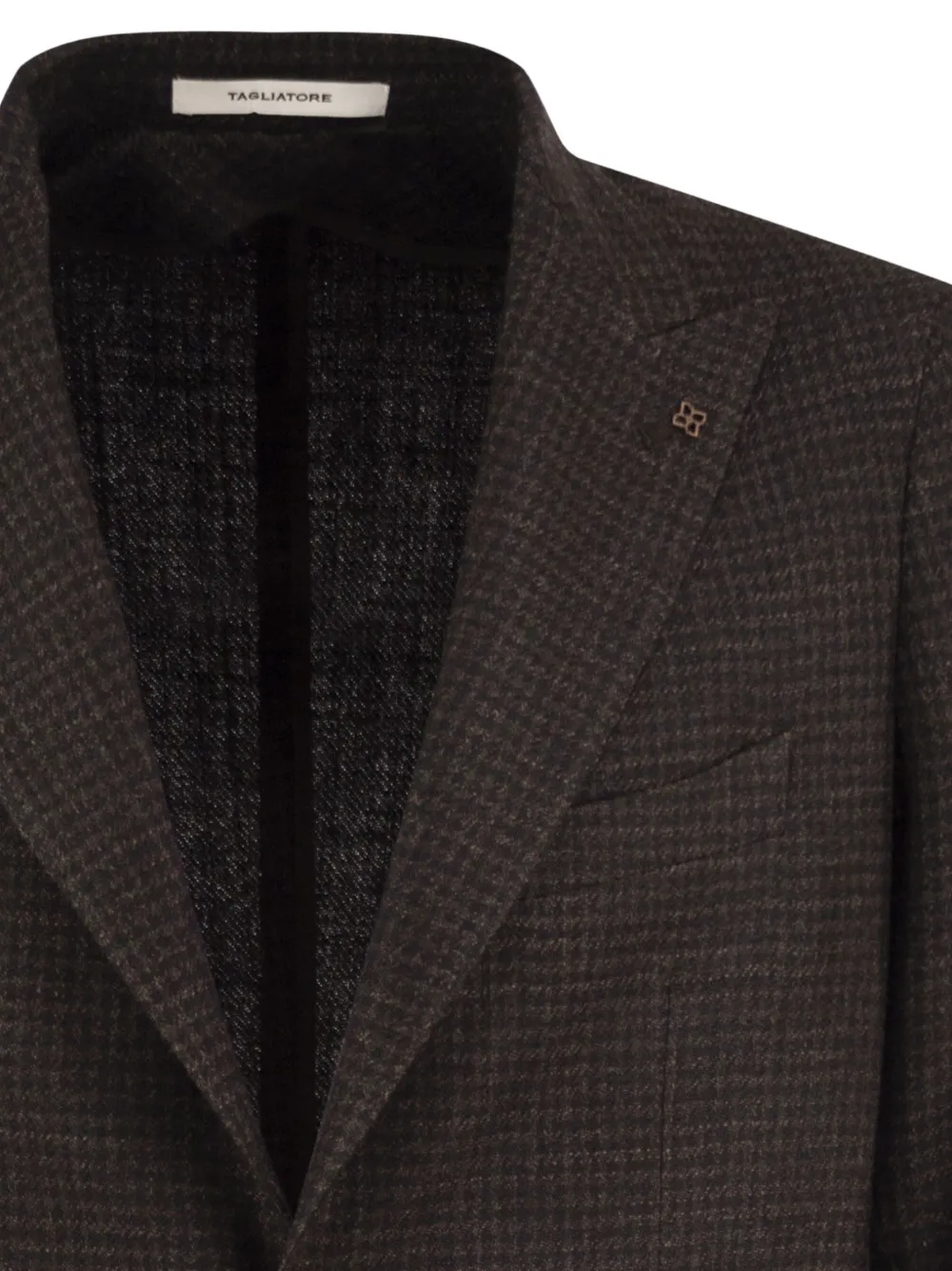 Tagliatore Blazer met enkele rij knopen en micropatroon Bruin