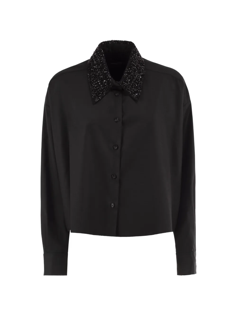 Fabiana Filippi crystal-embellished collar shirt - Black