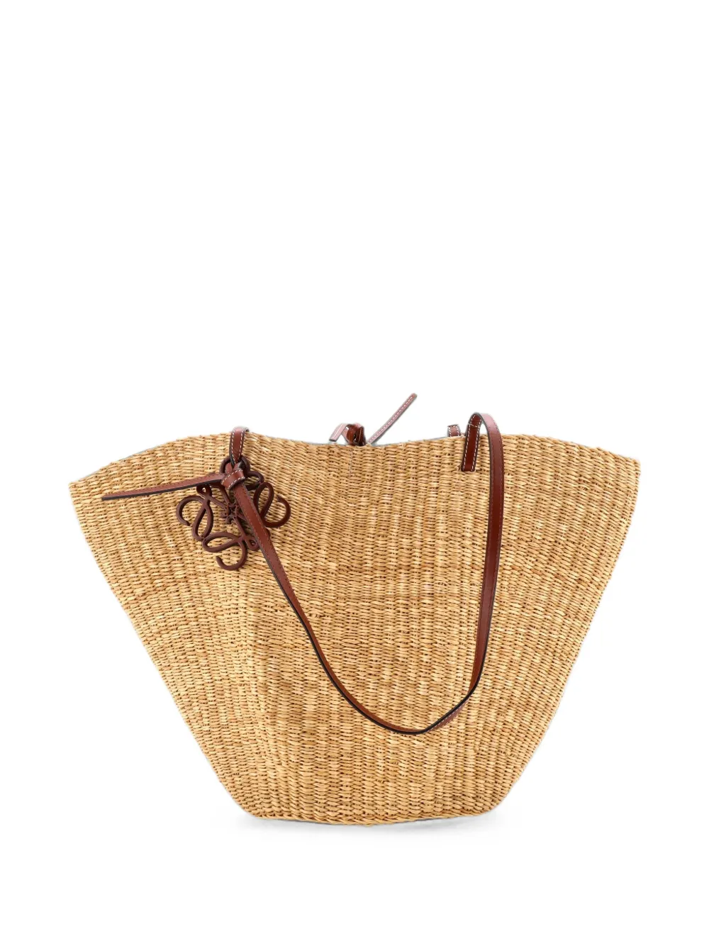 Loewe Pre-Owned sac seau médium Shell Basket Bag en raphia tressé médium - Marron Loewe Pre-Owned sac seau médium Shell Basket Bag en raphia tressé médium - Marron