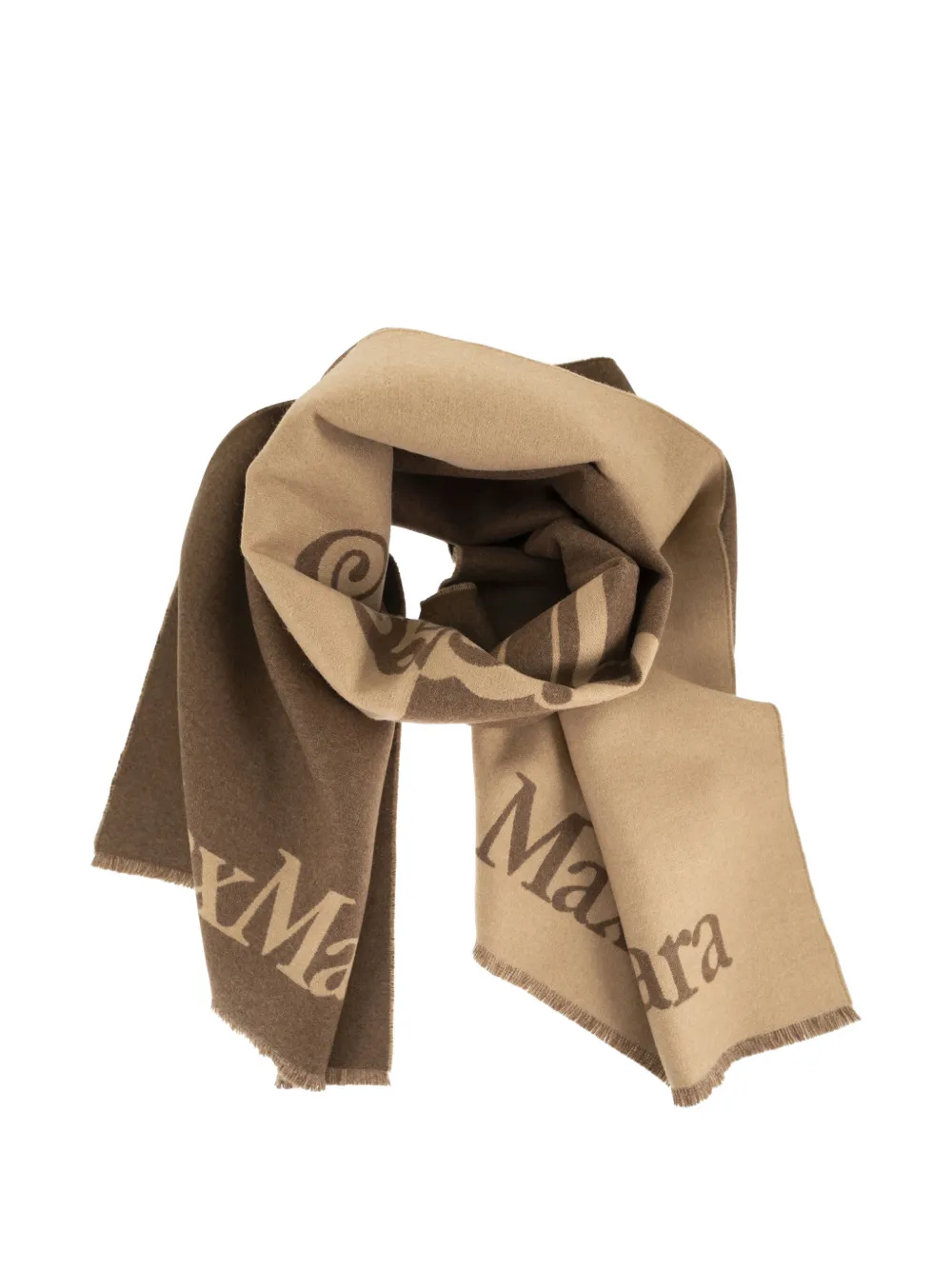 Max Mara Tenue omkeerbare sjaal met logo-jacquard Beige