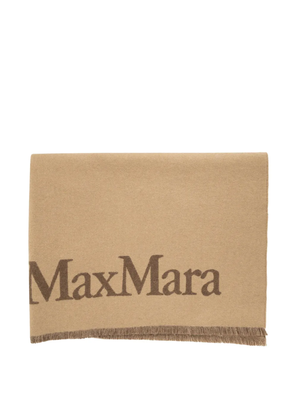 Max Mara Tenue reversible jacquard-logo scarf - Nude