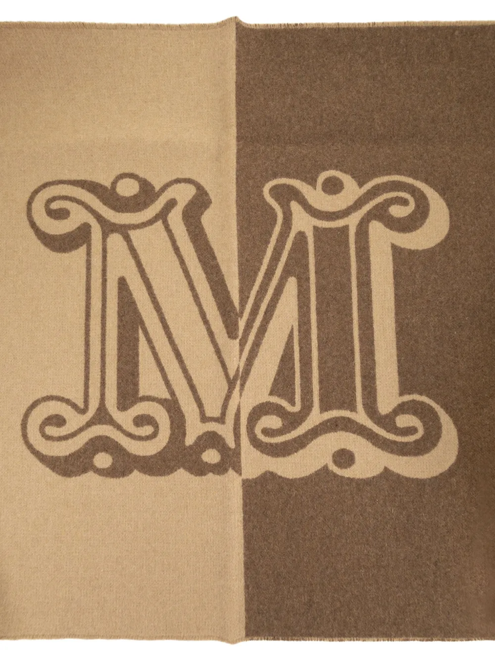 Max Mara Tenue omkeerbare sjaal met logo-jacquard Beige