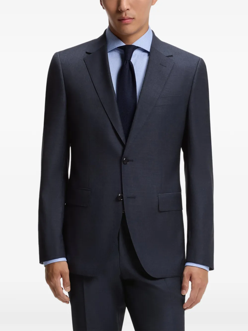 BOSS single-breasted slim-fit suit - Blu