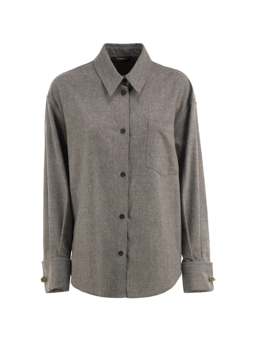 Fabiana Filippi crystal-embellished flannel shirt - Grigio