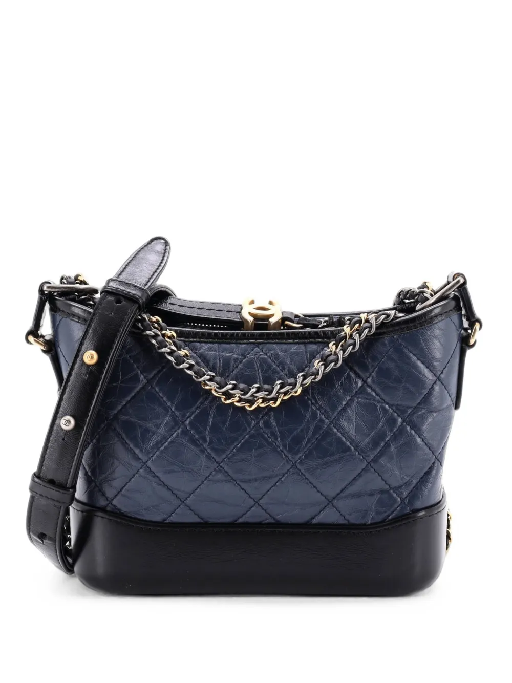 CHANEL Pre-Owned Gabrielle Quilted Aged Calfskin Small hobo bag - Nero