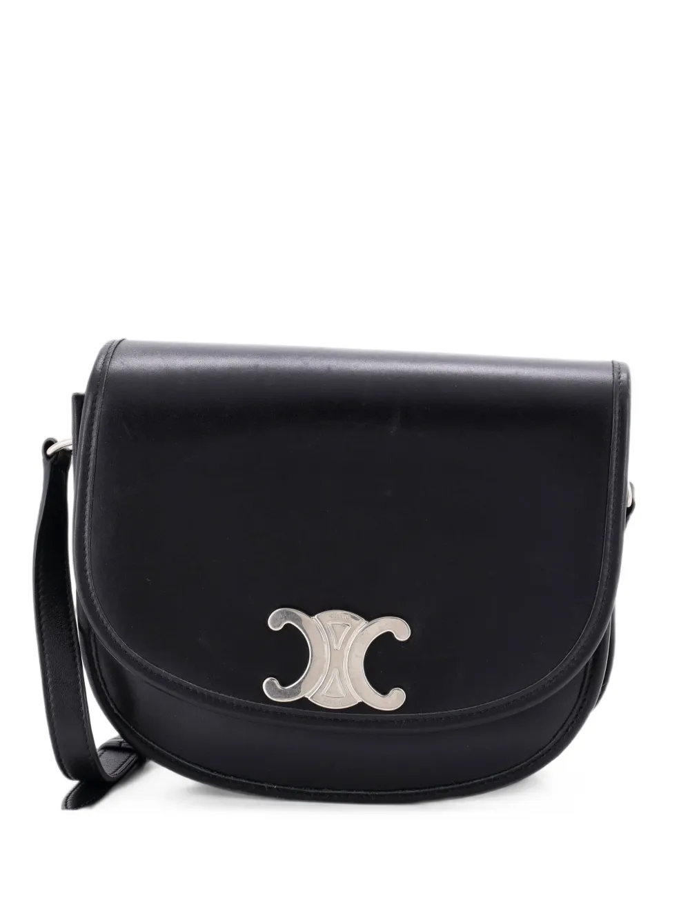 Celine Pre-Owned sac à bandoulière Besace en cuir Triomphe format moyen - Noir