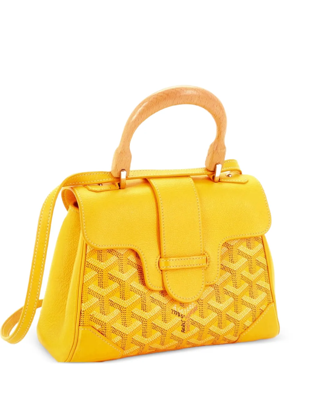 Goyard Pre-Owned Saigon Top Handle Bag Coated Canvas with Leather Mini shoulder bag - Yellow