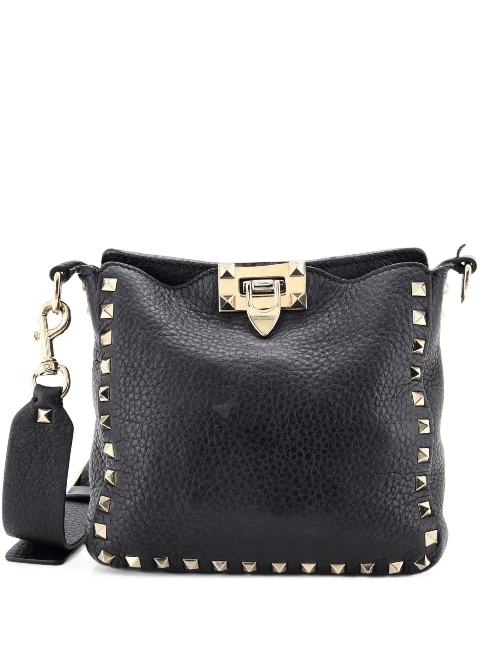 Valentino Garavani Pre-Owned Rockstud Flip Lock Messenger Bag Leather Mini crossbody bag - Schwarz