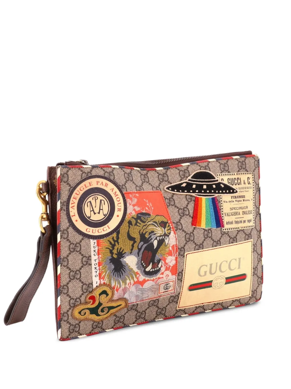 Gucci Pre-Owned pochette Courrier Pouch GG - Marron Gucci Pre-Owned pochette Courrier Pouch GG - Marron