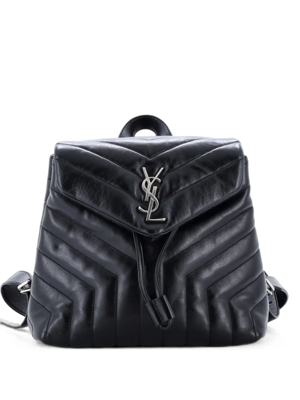Saint Laurent Pre-Owned petit sac à dos Loulou Matelassé à chevrons - Noir Saint Laurent Pre-Owned petit sac à dos Loulou Matelassé à chevrons - Noir