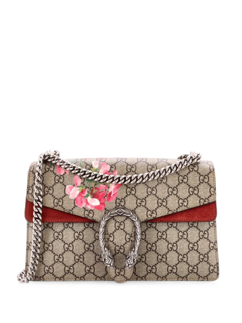 Gucci Pre-Owned Dionysus Bag Blooms Print GG Coated Canvas Small shoulder bag - Braun