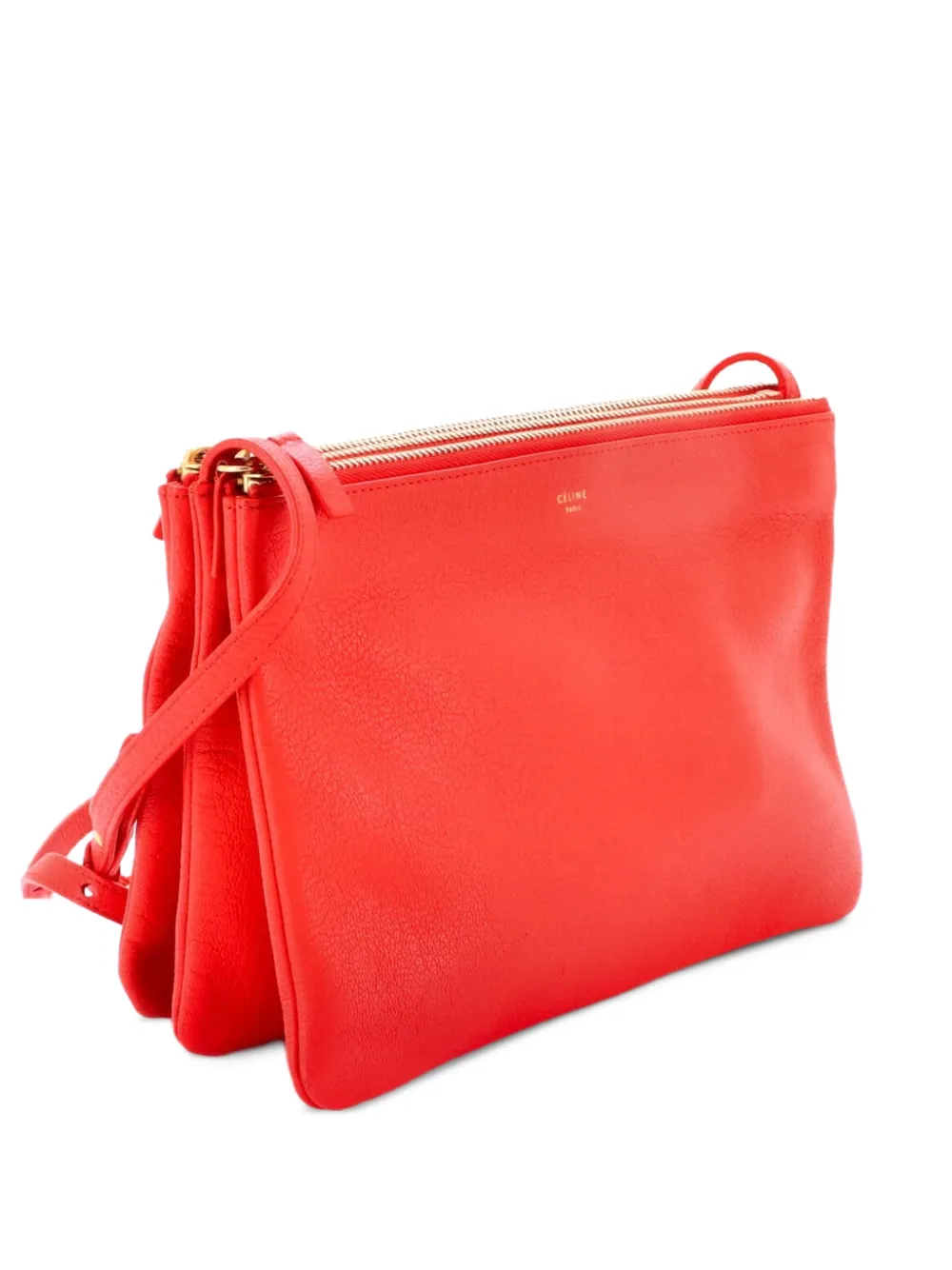 Celine Pre-Owned Trio Leather Large crossbody bag - Orange