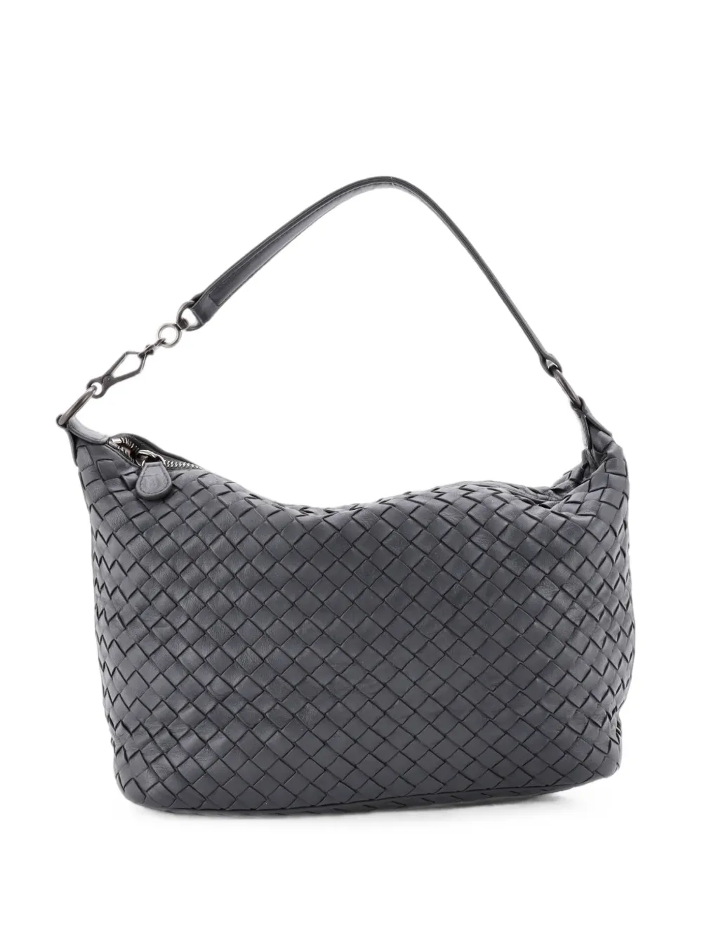 Bottega Veneta Pre-Owned Zip Hobo Intrecciato Nappa Small shoulder bag - Grigio
