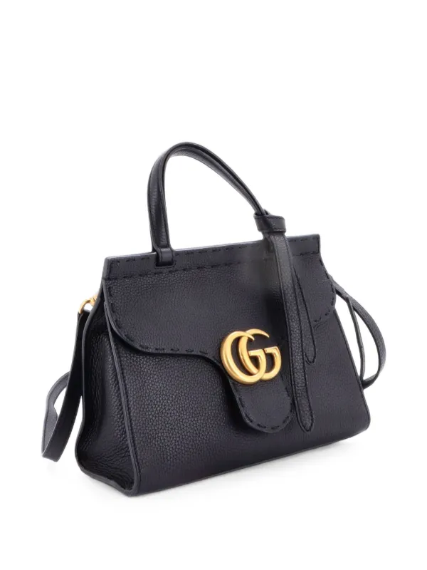 Gucci Pre-Owned GGマーモント トップハンドル レザー ミニ サッチェル