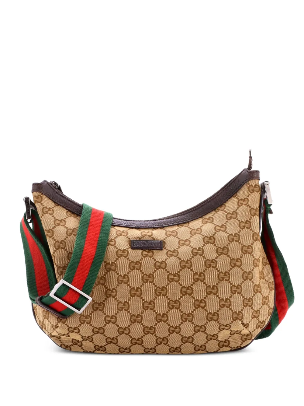 Gucci Pre-Owned sacoche Saddle Zip Messenger Bag médium en toile GG - Marron Gucci Pre-Owned sacoche Saddle Zip Messenger Bag médium en toile GG - Marron