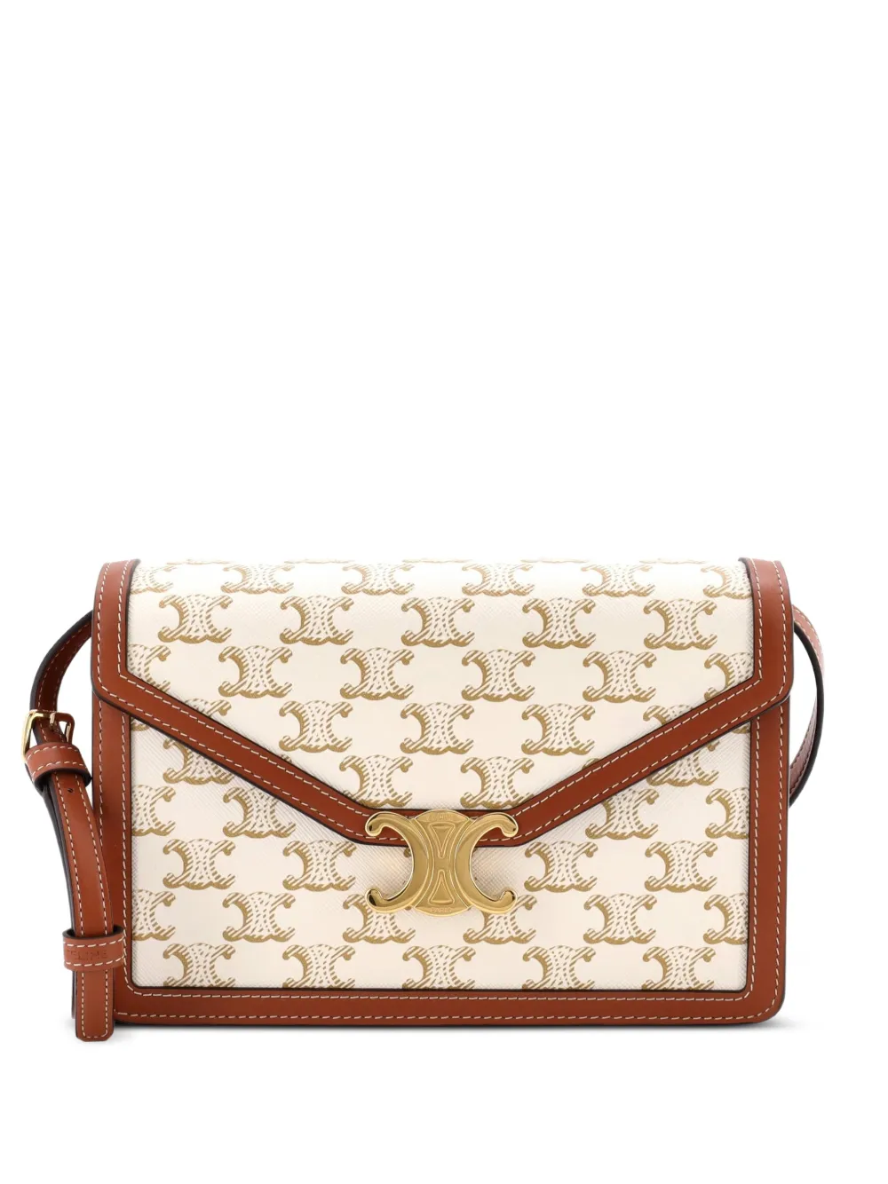 Celine Pre-Owned Enveloppe Wallet on Strap Triomphe Coated Canvas crossbody bag - Toni neutri