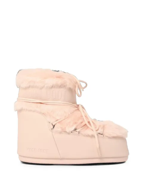 Moon Boot Icon Low pink faux-fur boots