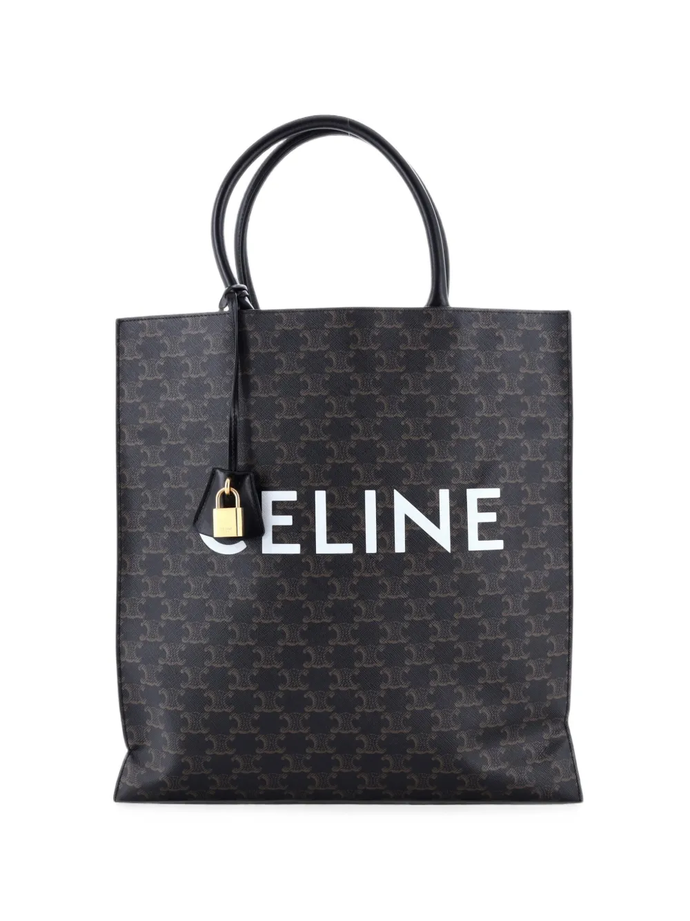 Celine Pre-Owned grand cabas Vertical Triomphe en toile enduite - Noir Celine Pre-Owned grand cabas Vertical Triomphe en toile enduite - Noir