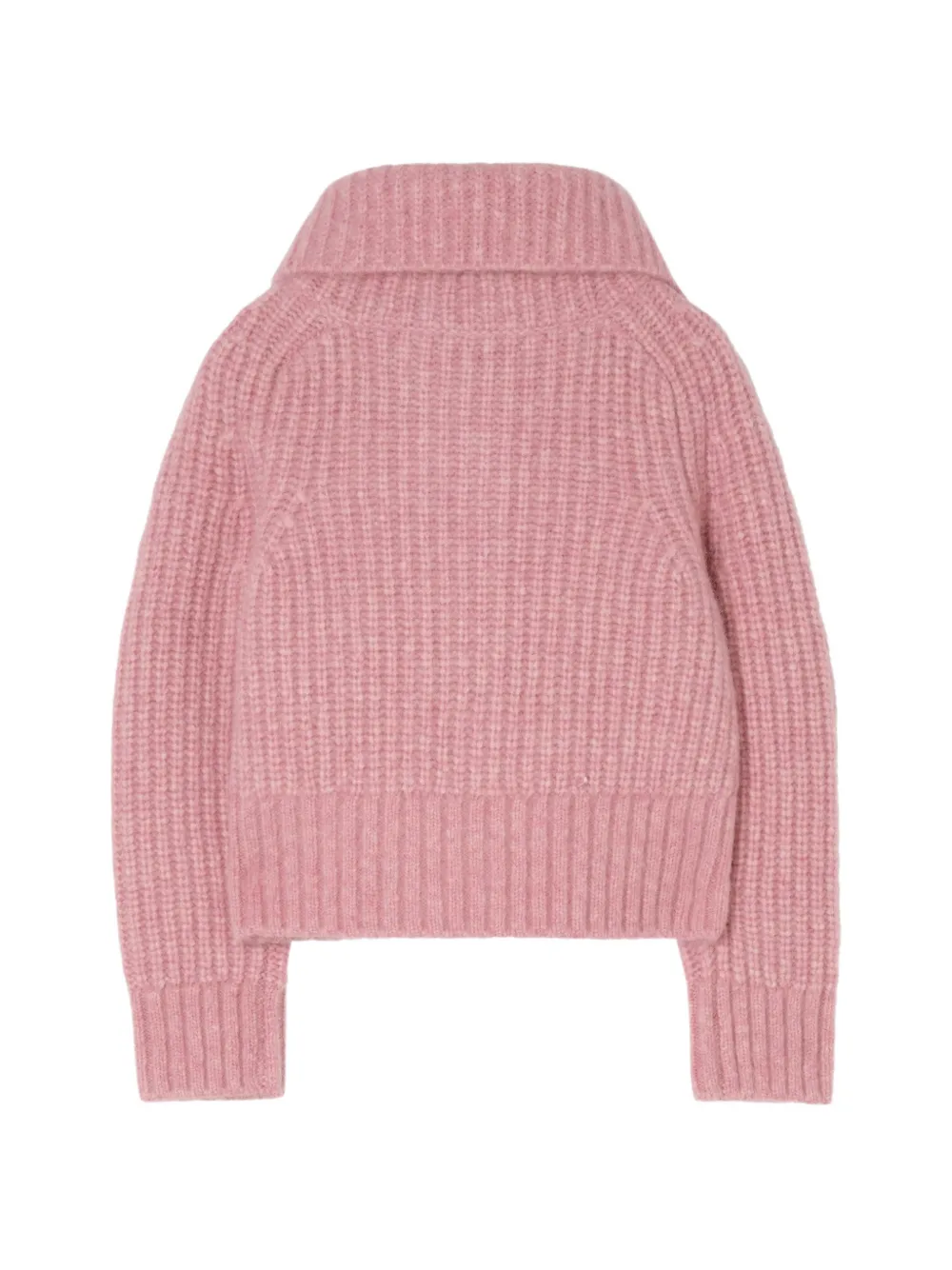 Burberry Kids Check trim alpaca wool blend cardigan Roze