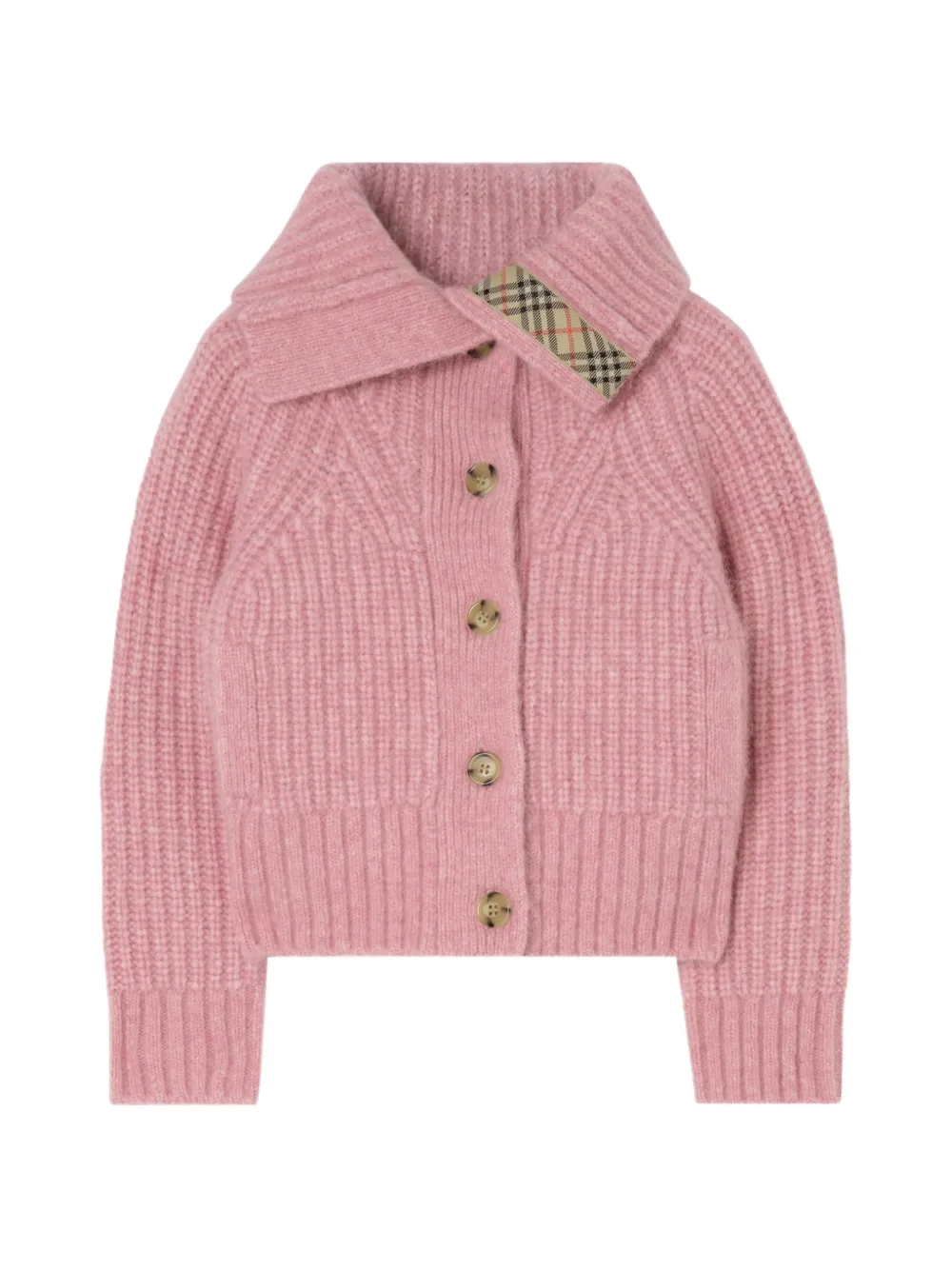 Burberry Kids Cardigan mit Check-Besatz - Rosa
