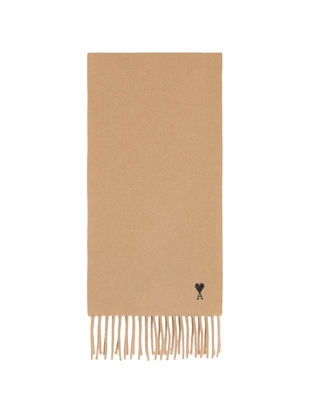AMI Paris beige wool scarf with Ami de Coeur - Toni neutri