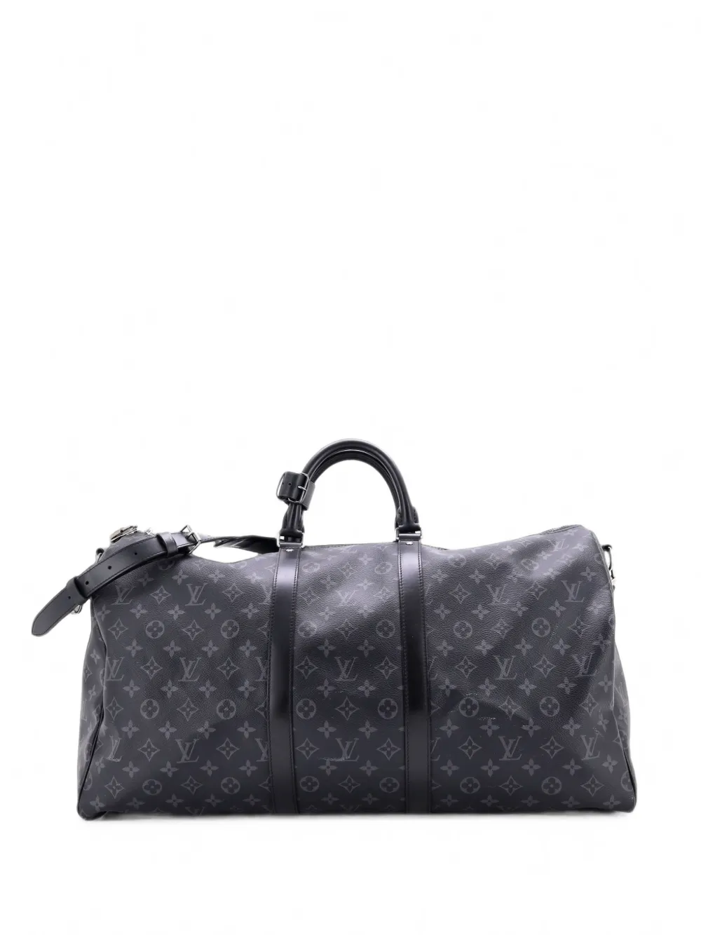 Louis Vuitton Pre-Owned Keepall Bandouliere Bag Monogram Eclipse Canvas 55 travel bag - Nero