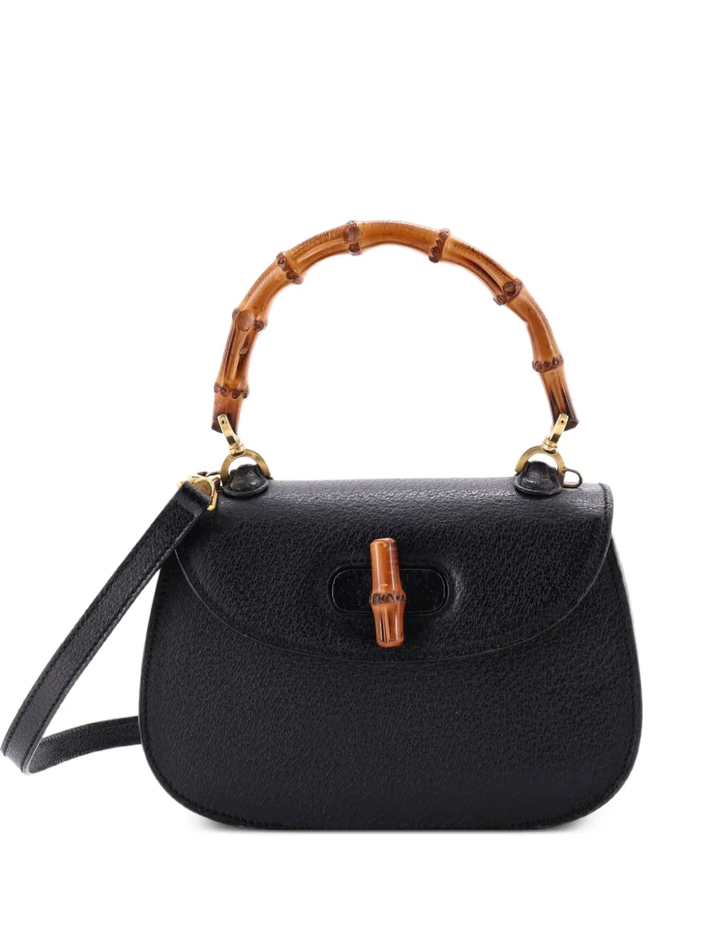 Gucci Pre-Owned petit sac à main Vintage Convertible Bamboo en cuir - Noir Gucci Pre-Owned petit sac à main Vintage Convertible Bamboo en cuir - Noir
