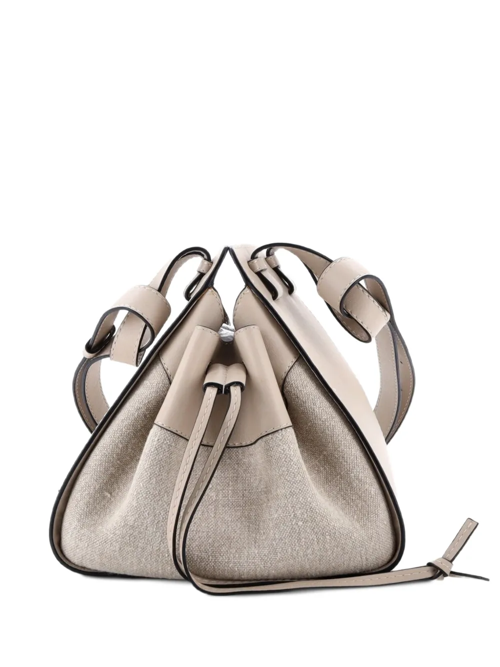 Loewe Pre-Owned Hammock Bag Leather and Canvas Small shoulder bag - Nude