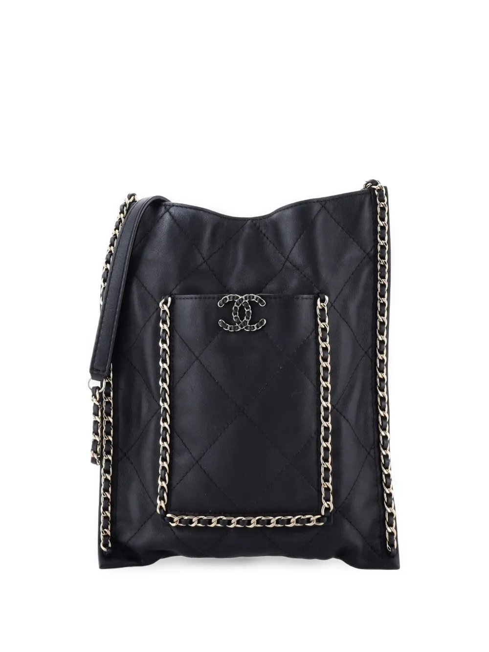 CHANEL Pre-Owned Flat Shopping Bag Quilted Calfskin Small shoulder bag - Nero