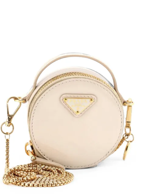 Prada Pre-Owned Top Handle Round with Chain Patent Mini clutch bag