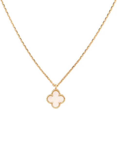 Van Cleef & Arpels Pre-Owned Sweet Alhambra Pendant 18K Yellow Gold and Mother of Pearl necklace