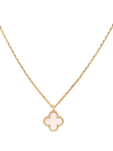 Van Cleef & Arpels Pre-Owned collier à pendentif Sweet Alhambra en or jaune 18 ct et nacre