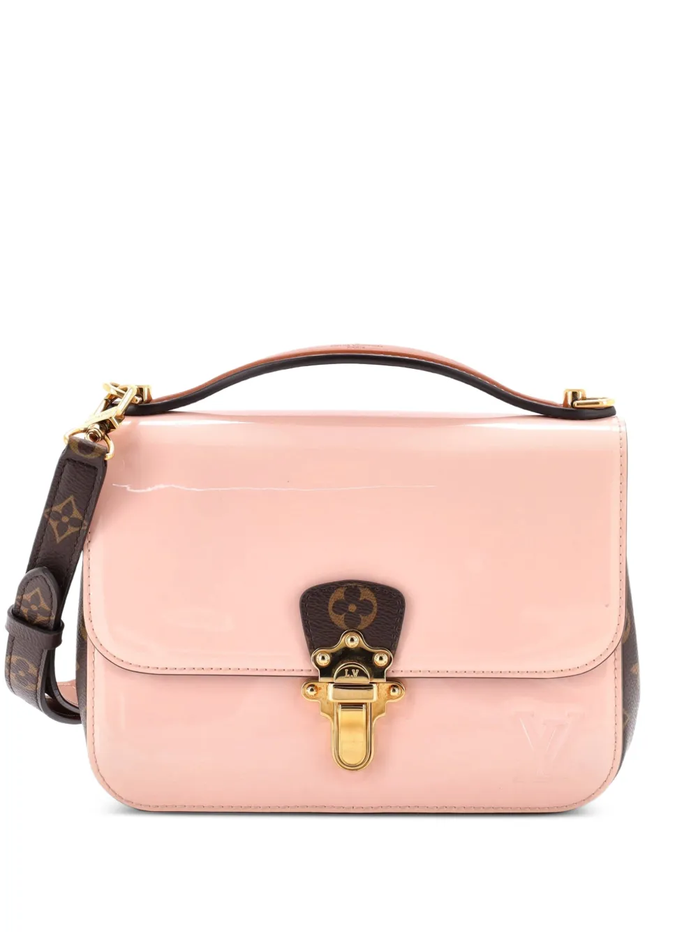 Louis Vuitton Pre-Owned Cherrywood Handbag Vernis with Monogram Canvas BB shoulder bag - Marrone