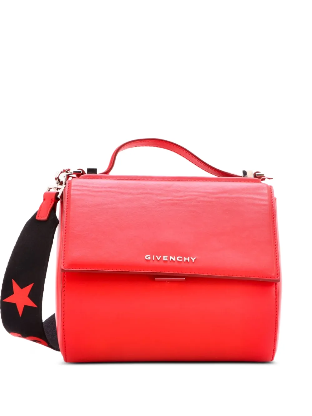 Givenchy Pre-Owned Logo Strap Pandora Box Bag Leather Mini crossbody bag - Rosso