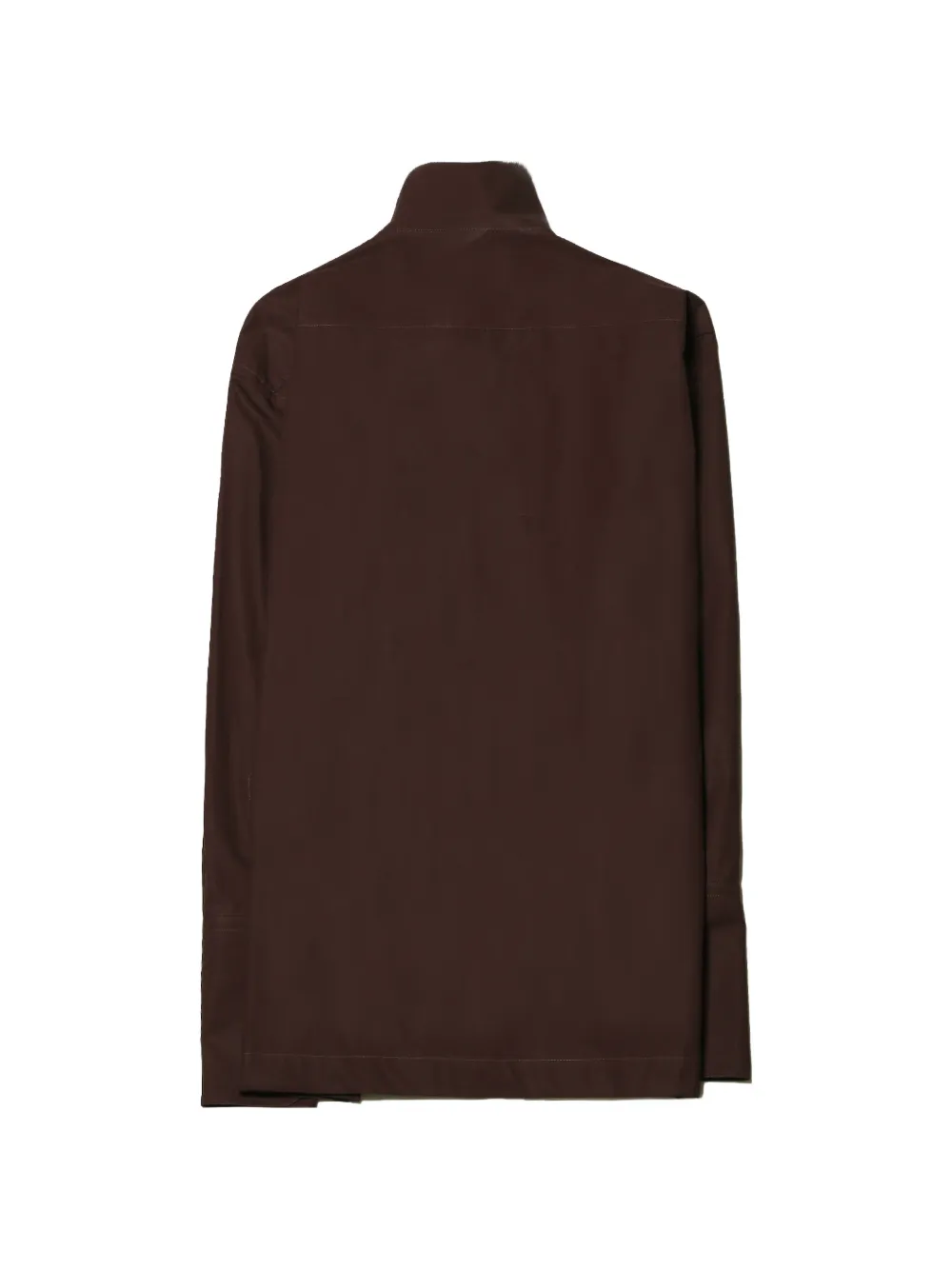 THELATEST Blouse met hoge hals en lange mouwen Bruin
