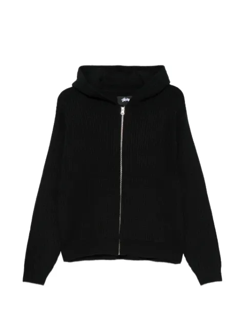 Stüssy waffle-knit zip-up hoodie