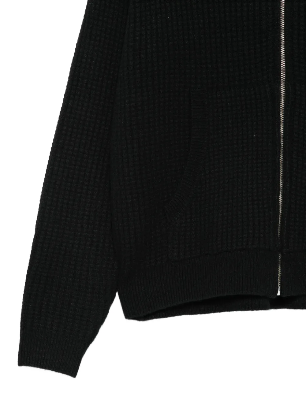 Stüssy waffle-knit zip-up hoodie Zwart