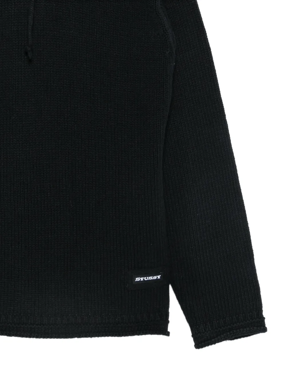 Stüssy logo-patch hoodie Zwart