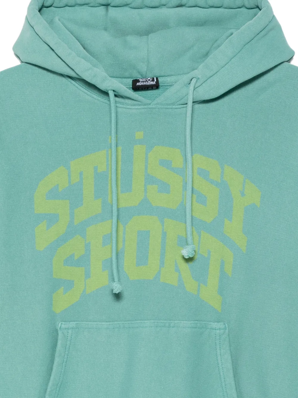 Stüssy logo-print drawstring hoodie Groen
