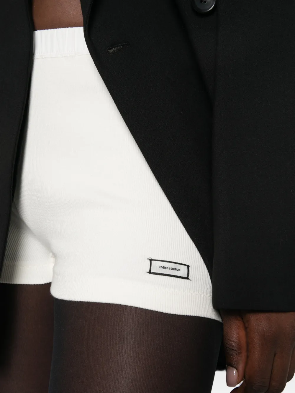 ENTIRE STUDIOS Lounge shorts met elastische band en logopatch Wit
