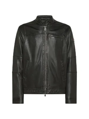 Emporio Armani Leather Jacket | Black | FARFETCH UK
