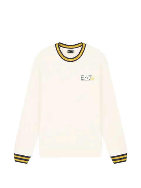 Ea7 Emporio Armani graphic-print striped-trim sweatshirt