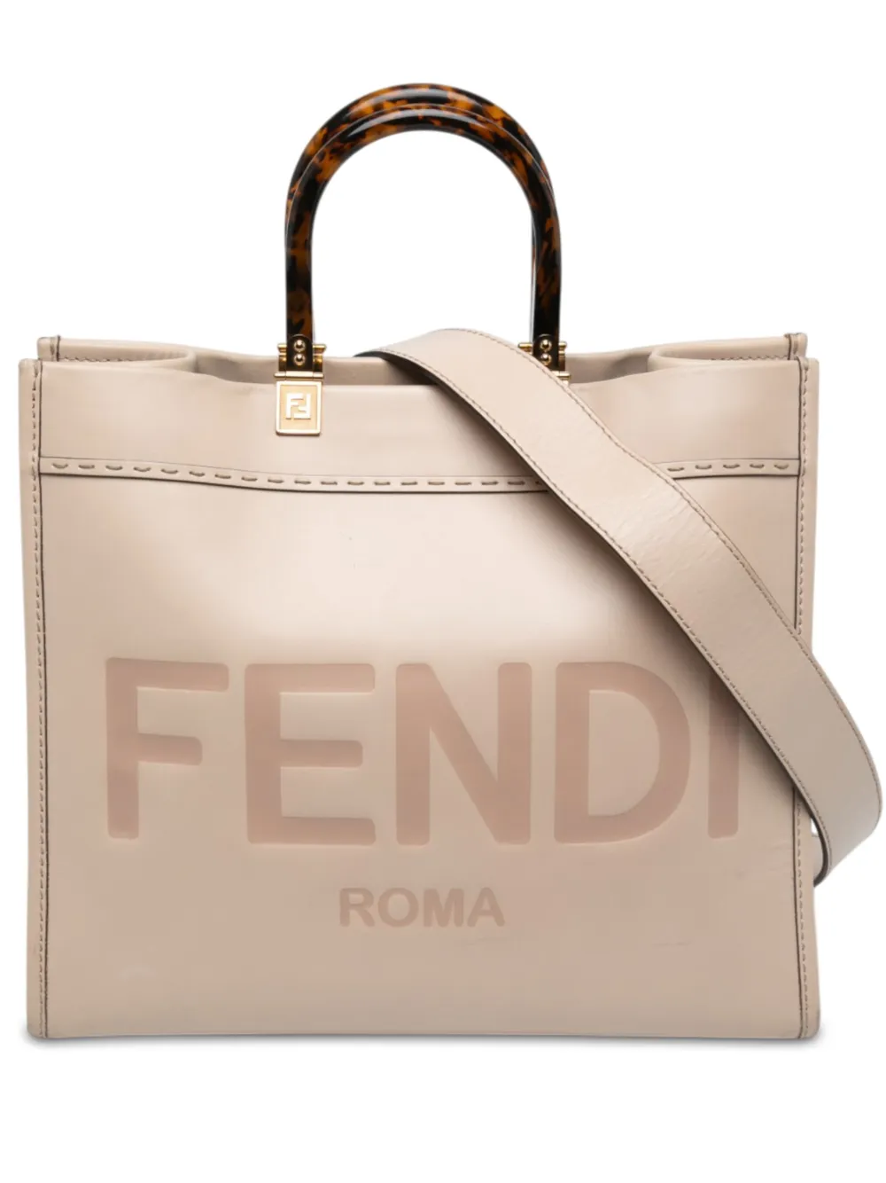 Fendi Pre-Owned 2019-2026 Medium Leather Sunshine Shopper Tote satchel - Toni neutri