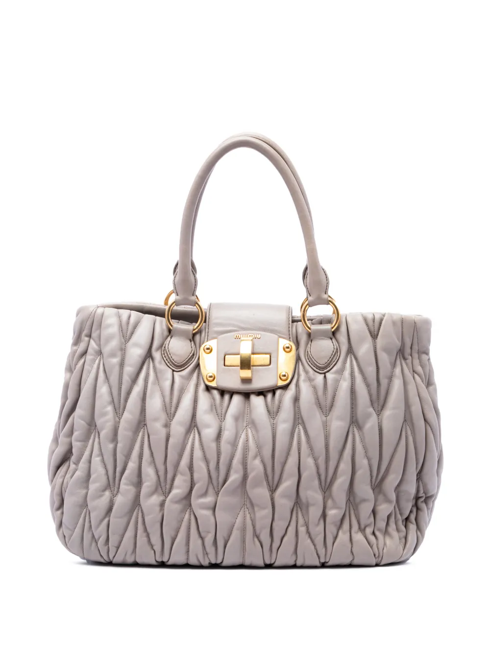 Miu Miu Pre-Owned cabas Turnock en cuir Nappa matelassé (2010) - Tons neutres Miu Miu Pre-Owned cabas Turnock en cuir Nappa matelassé (2010) - Tons neutres