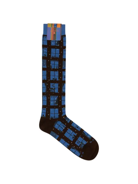 Gallo window-intarsia socks