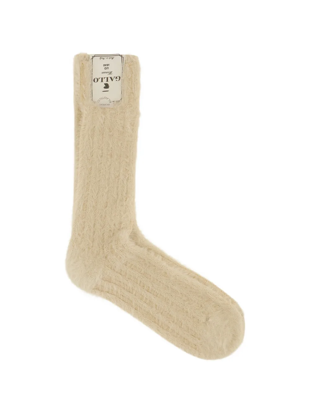 Gallo cable-knit fuzzy socks - Toni neutri
